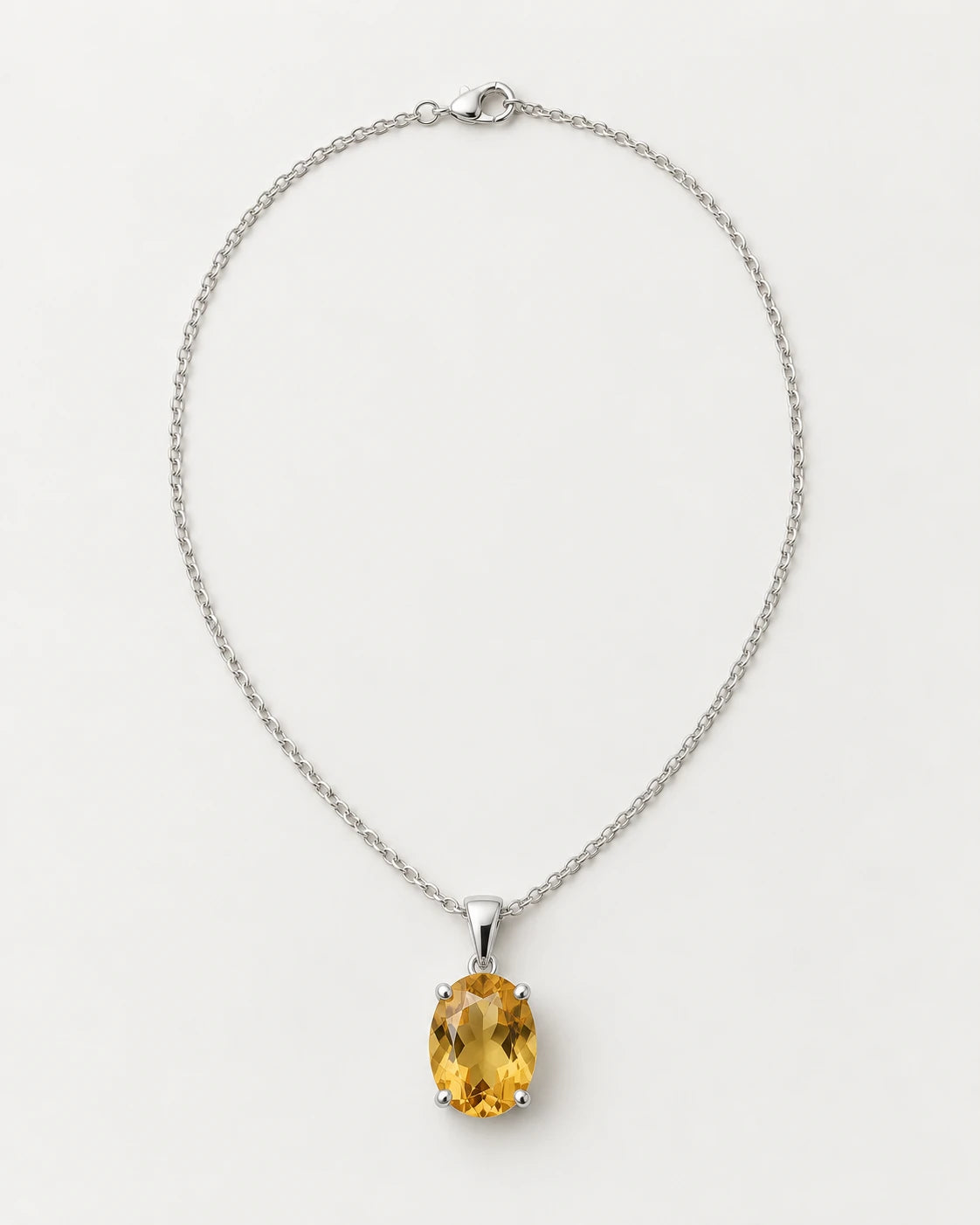 Honey-yellow oval-stone pendant concept