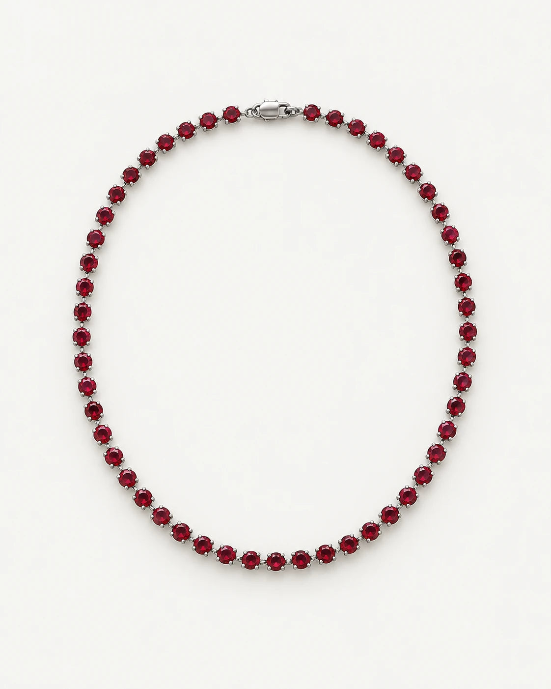 Crimson Circle Necklace. Continuous round-center collar.