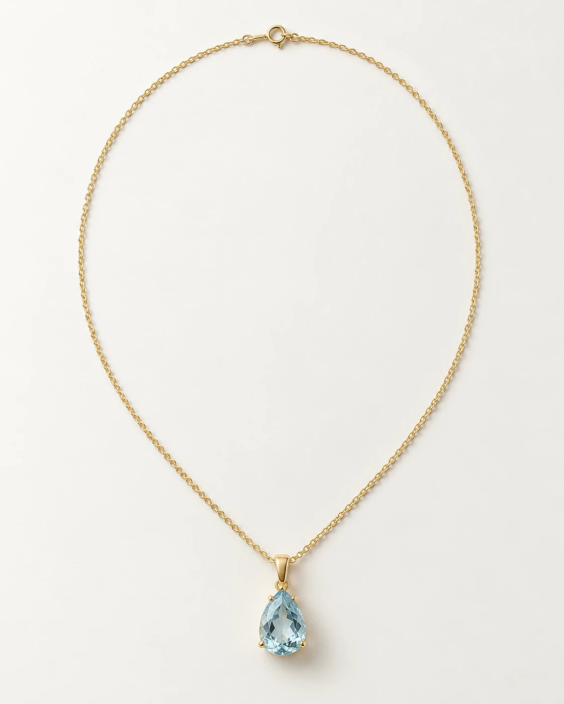 Aqua Solstice Pendant. Single pear-shaped drop.