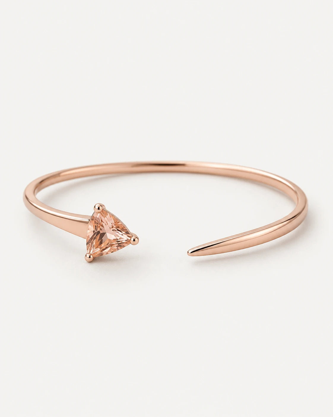 Peach Triangle Cuff. Open cuff with a triangular end.