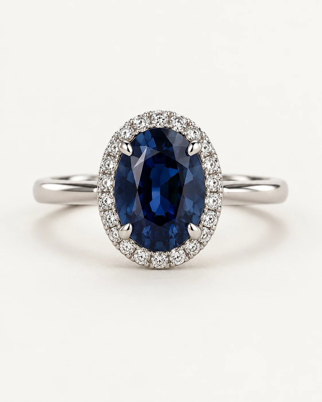 Azure Halo Ring. Oval center with an oval halo.