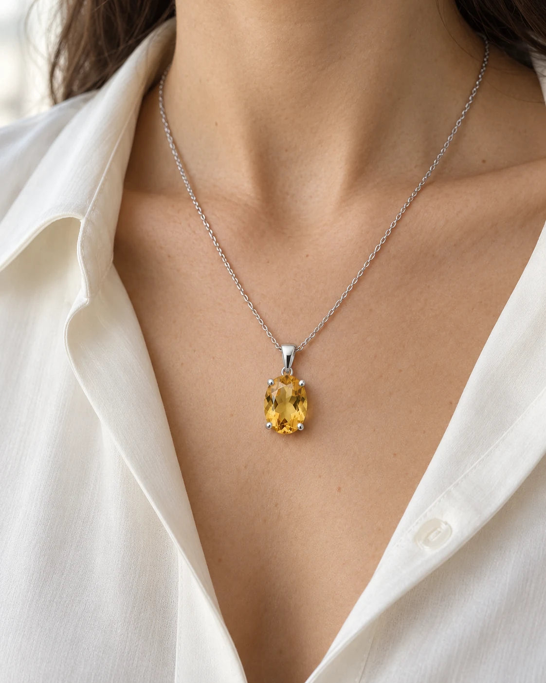 AI concept: Honey Oval Pendant, wearing study