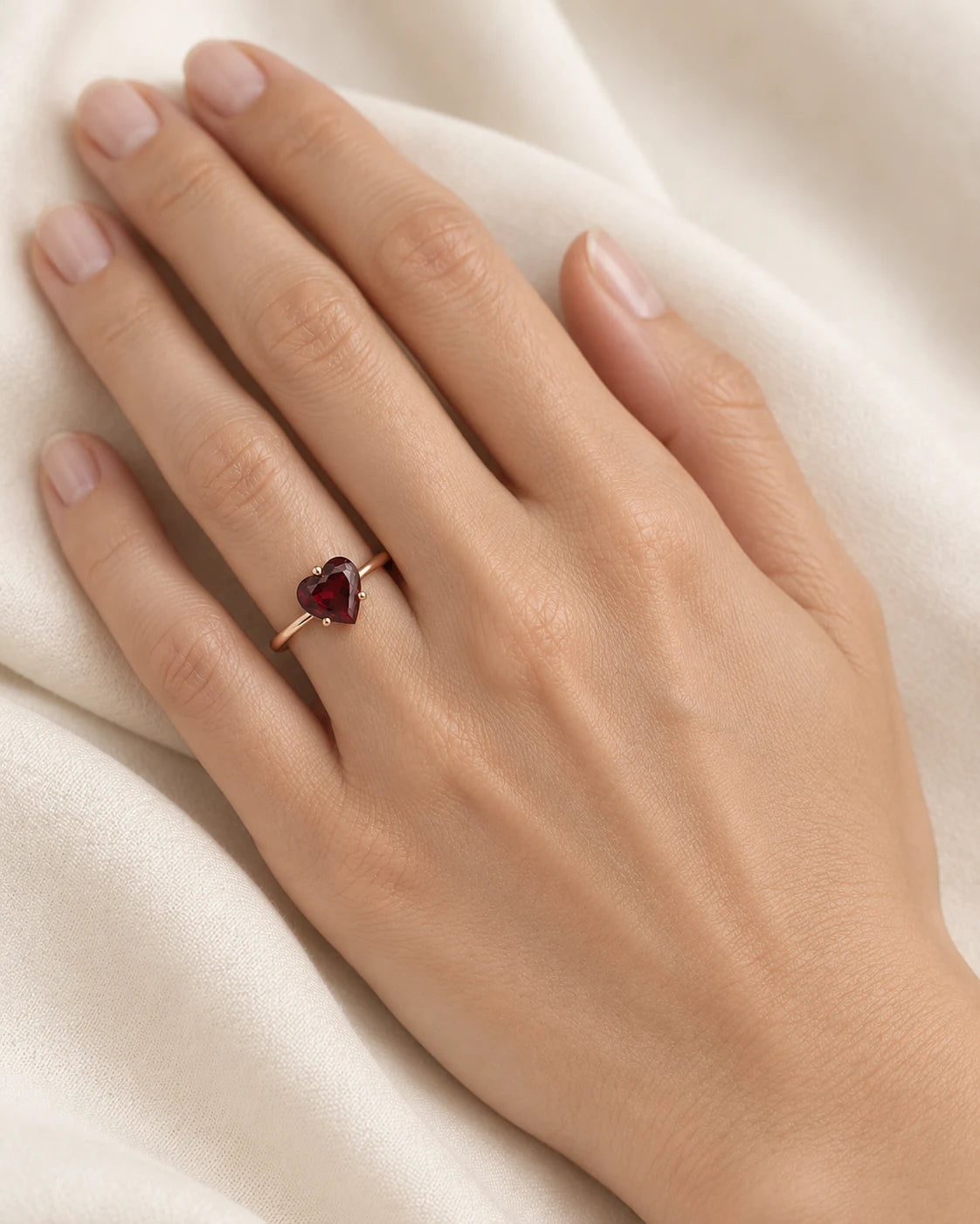 AI concept: Wine Heart Ring, wearing study