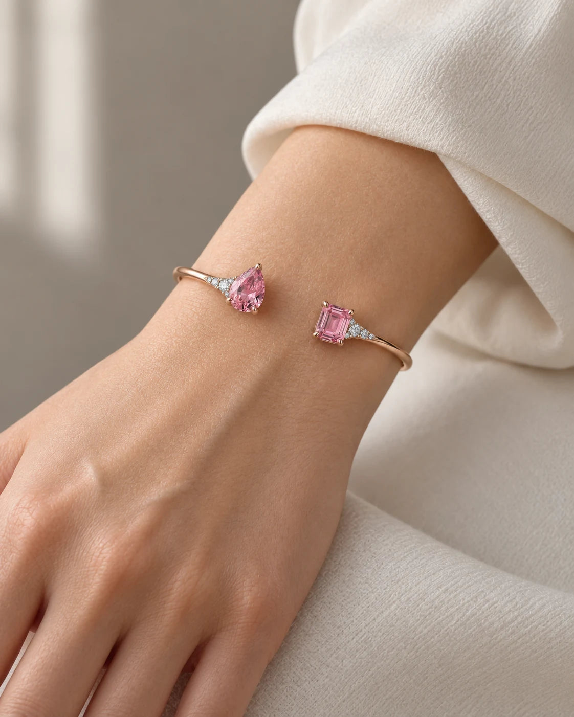 AI concept: Rose Dialogue Bangle, wearing study