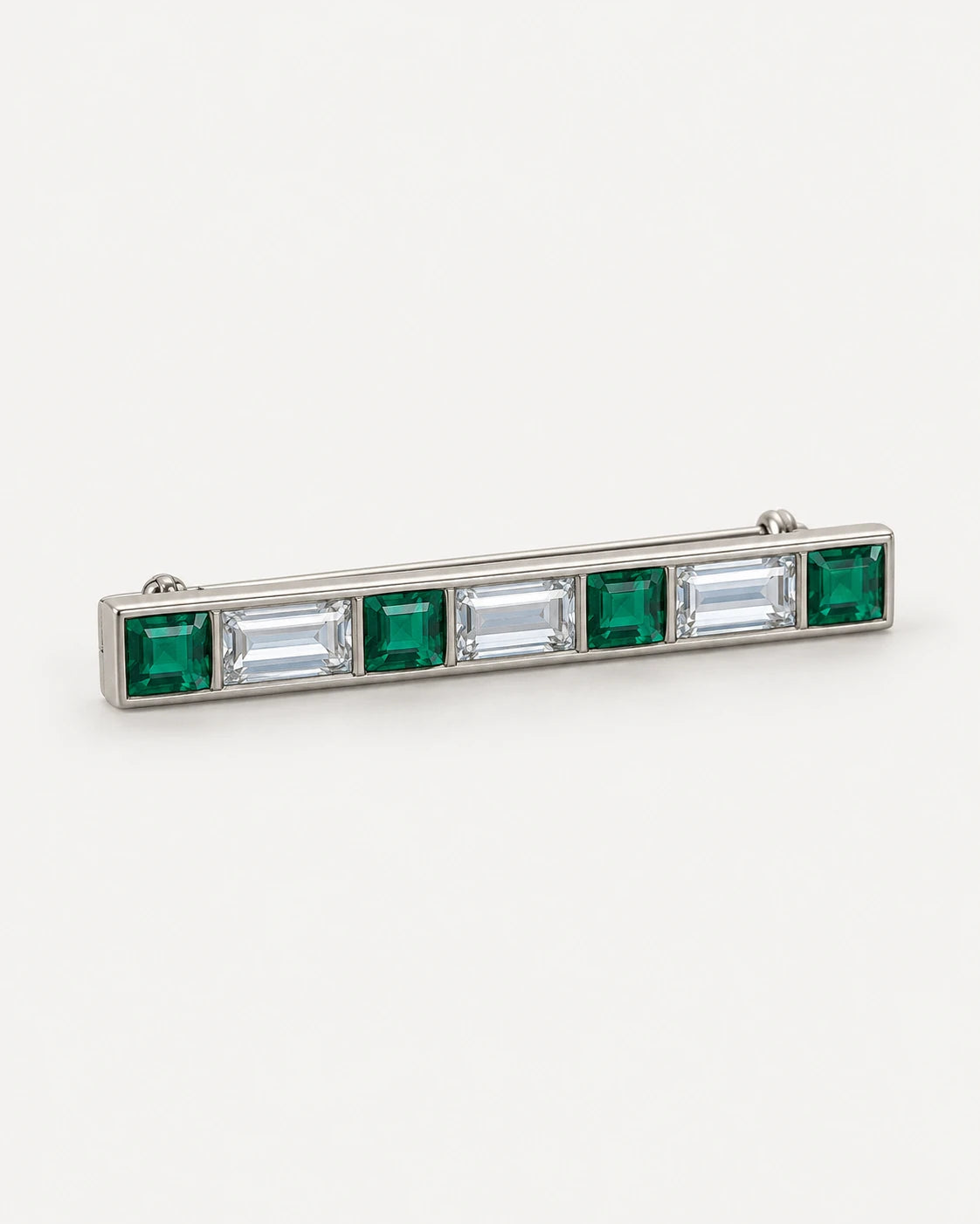 Green and white stone bar pin concept