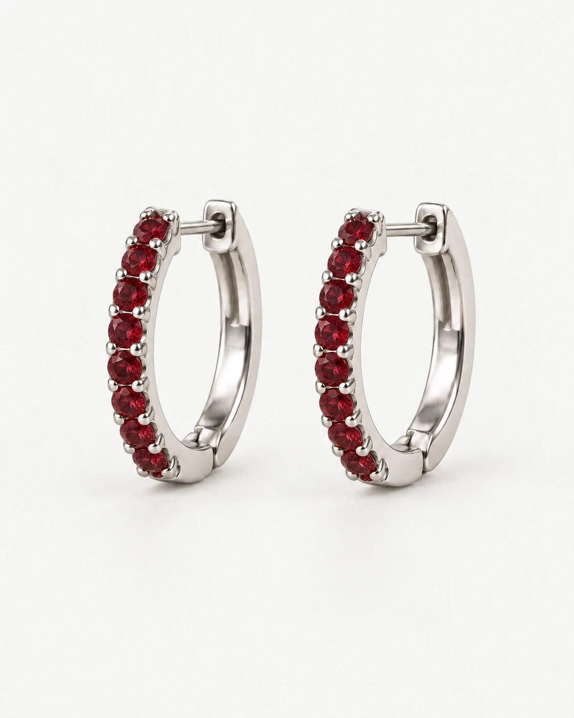 Small red-stone hoop earring concepts
