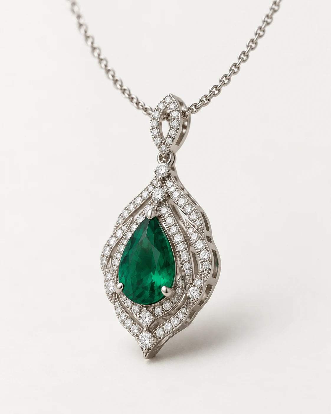 AI concept: Verdant Lace Pendant, three-quarter construction view