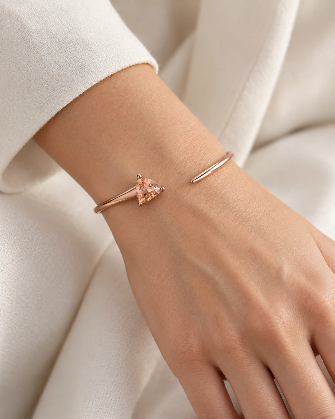 AI concept: Peach Triangle Cuff, wearing study