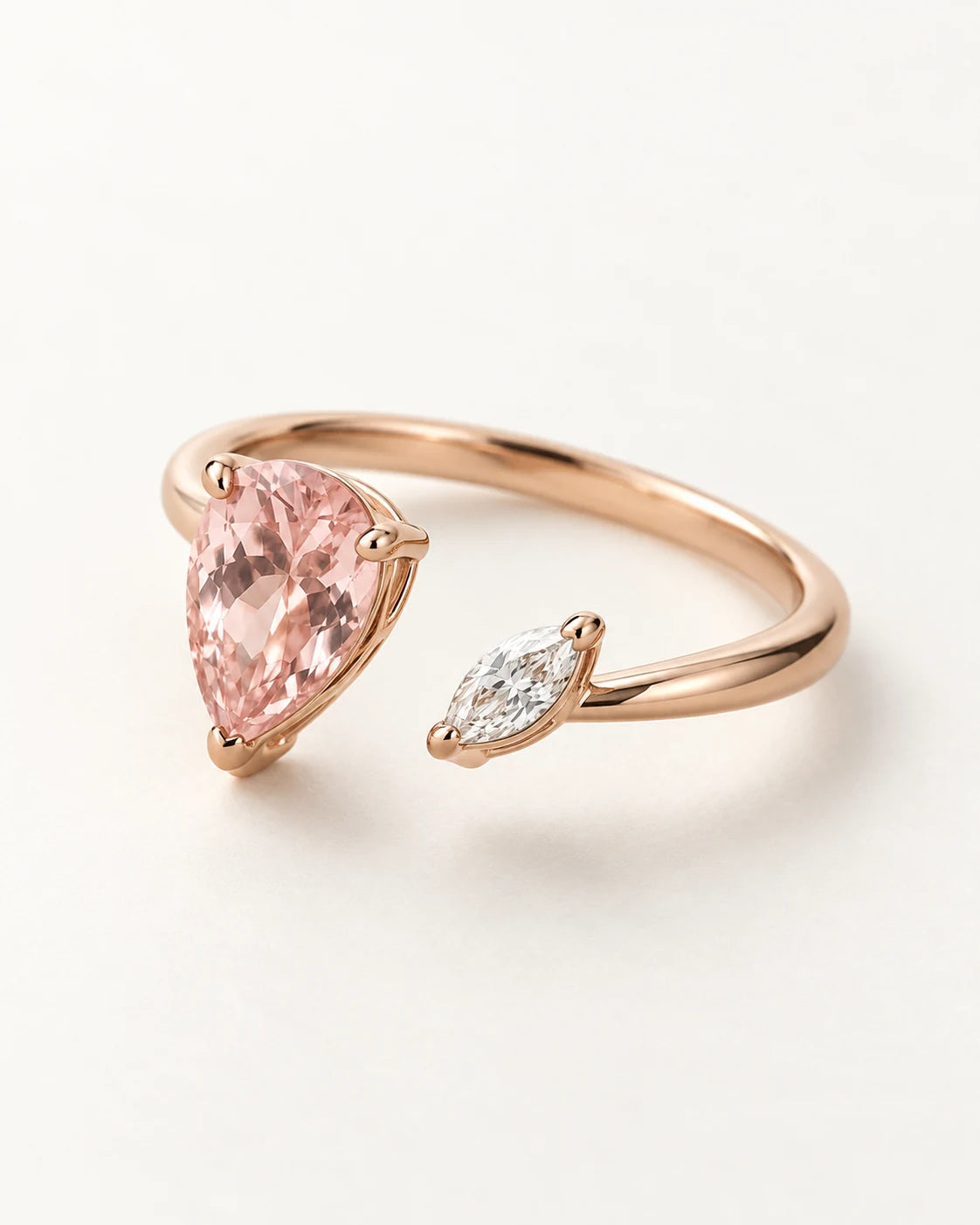 AI concept: Blush Open Ring, three-quarter construction view