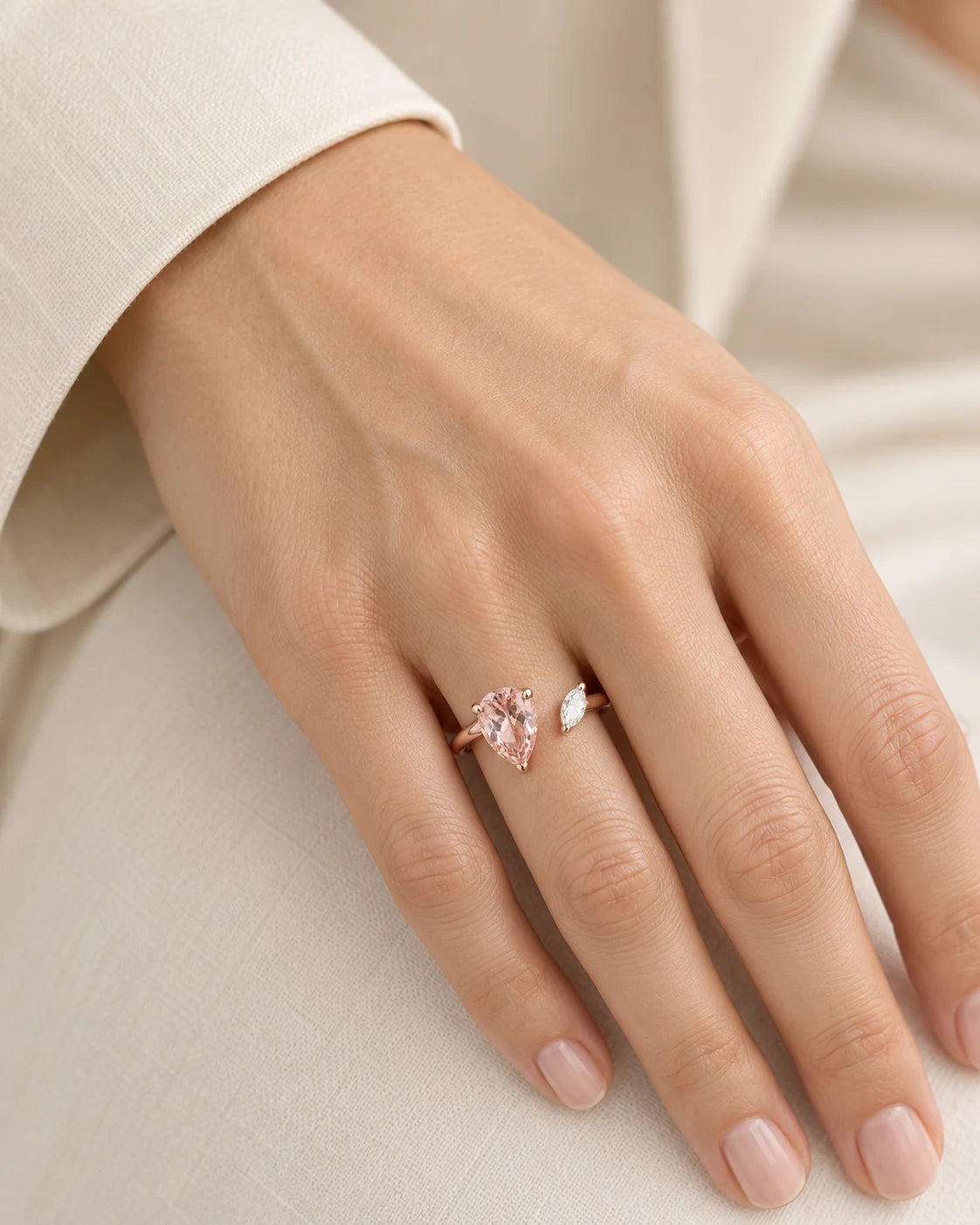AI concept: Blush Open Ring, wearing study